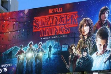 A Huge Electronic Digital Billboard Advertisement Of AN American Web Series “Stranger Things